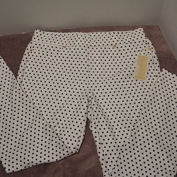 Michael Kors Women's White & Black Jeggings/Pants Pull On Size Large - Picture 1 of 8